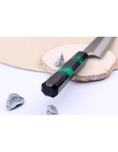 Sakai Takayuki Nanairo 21 cm Coltello giapponese yanagiba Manico in resina laccata verde