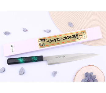 Sakai Takayuki Nanairo 21 cm Coltello giapponese yanagiba Manico in resina laccata verde 2