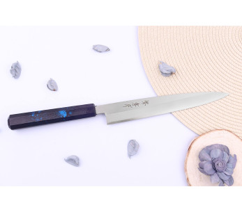 Sakai Takayuki Nanairo 21 cm Coltello giapponese yanagiba Manico in resina laccata blu 2
