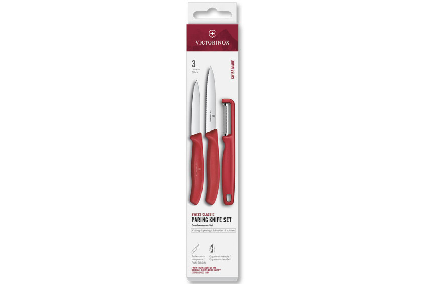Set 2 Messer + 1 Schäler Victorinox SwissClassic rot