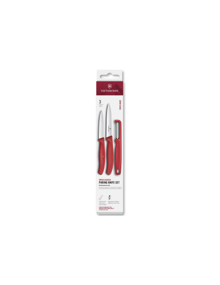 Set 2 Messer + 1 Schäler Victorinox SwissClassic rot