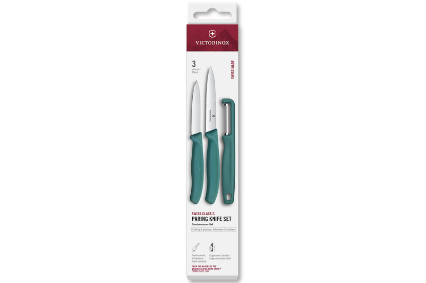 Set van 2 Victorinox SwissClassic messen + 1 groen schilmesje