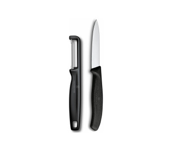 Sett 1 Victorinox SwissClassic-kniv + 1 skreller svart