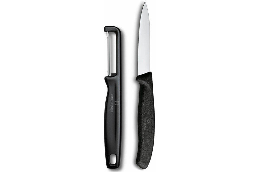 Setti 1 Victorinox SwissClassic veitsi + 1 kuorimaveitsi musta