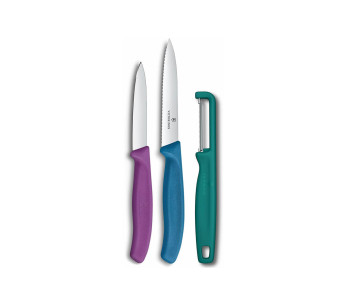 Conjunto de 2 canivetes Victorinox SwissClassic + 1 descascador, sortido