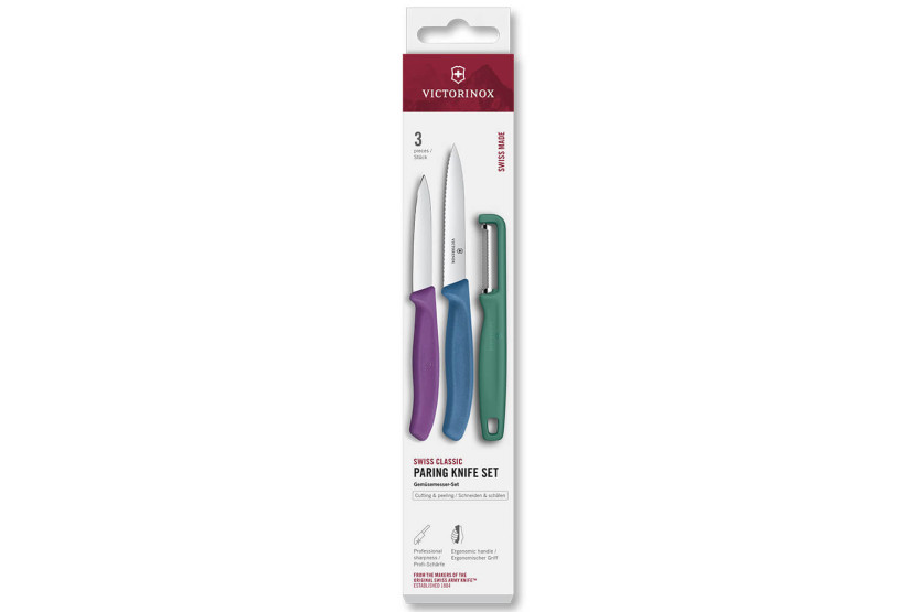 Set van 2 Victorinox SwissClassic messen + 1 dunschiller, assorti