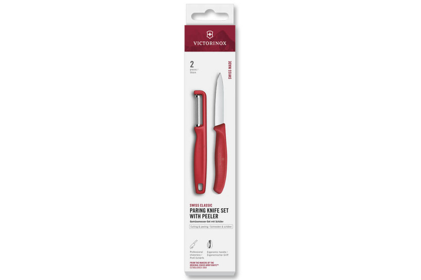 Victorinox SwissClassic 1 coltello + 1 pelapatate rosso
