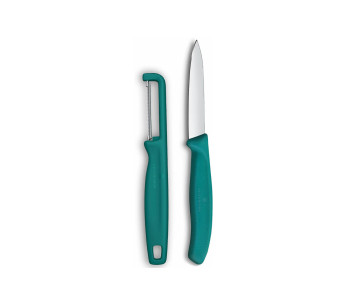 Sett 1 Victorinox SwissClassic-kniv + 1 skreller grønn