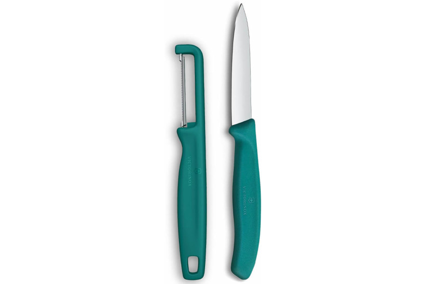 Sett 1 Victorinox SwissClassic-kniv + 1 skreller grønn