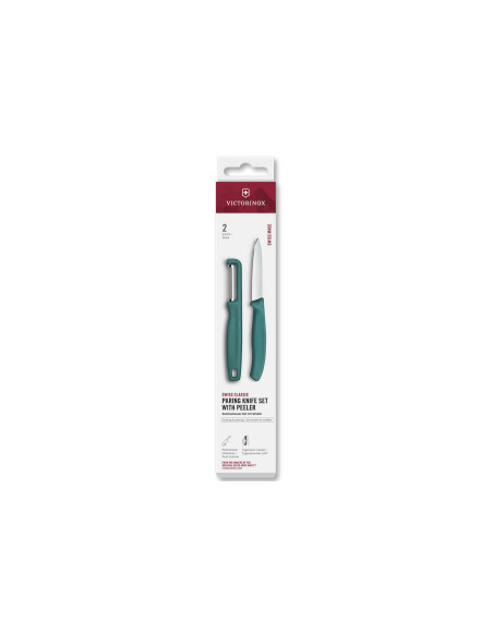 Sæt 1 Victorinox SwissClassic-kniv + 1 skræller grøn