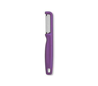 Pelador Victorinox Iota con hoja dentada y mango morado