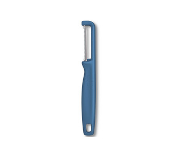 Victorinox Iota tomato peeler with serrated blade and blue handle