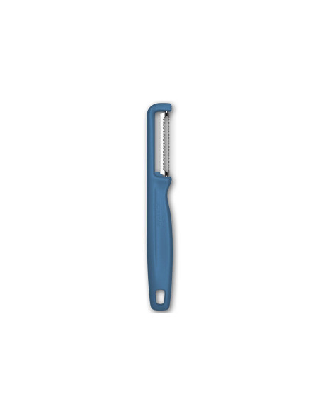 Victorinox Iota tomatenschiller met gekarteld blad en blauw handvat