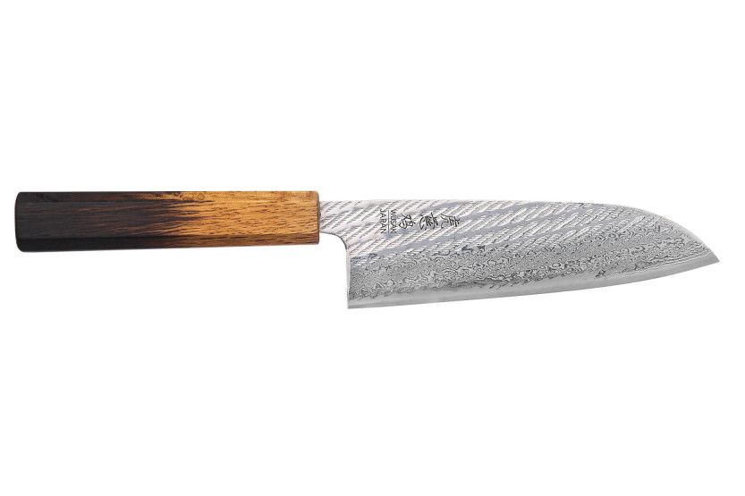 16,5cm Wusaki Nawame AUS10 damascus santoku knife, japanese handmade