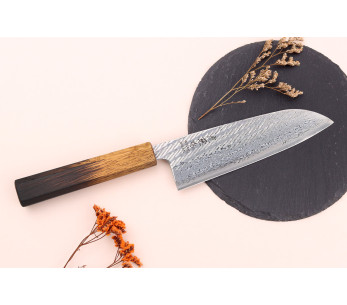 16,5cm Wusaki Nawame AUS10 damas santoku-kniv, japansk, handgjord 2