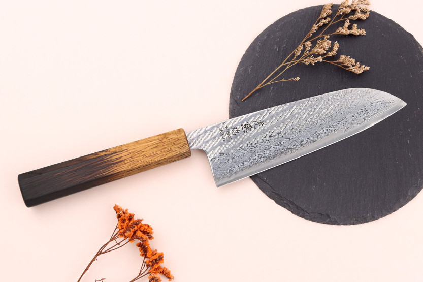 16,5cm Wusaki Nawame AUS10 damas santoku-kniv, japansk, handgjord