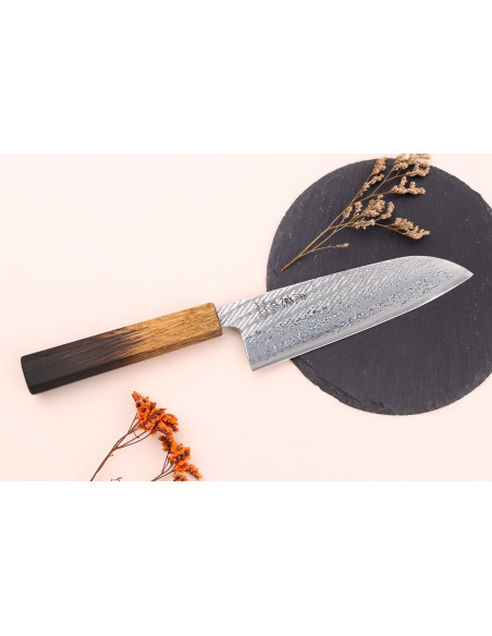 16,5cm Wusaki Nawame AUS10 damas santoku kniv, japansk, håndlaget