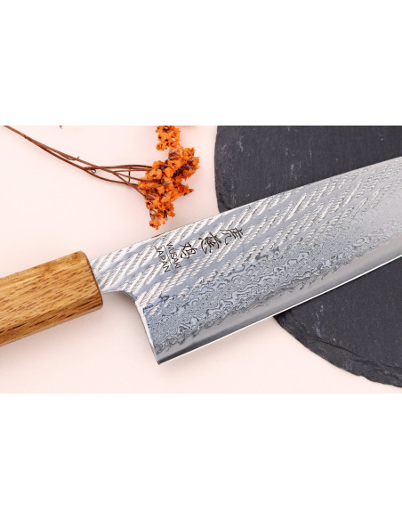 16,5cm Wusaki Nawame AUS10 damas santoku kniv, japansk, håndlaget