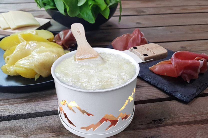 Cookut Raclette Set with candles Vivre d'amour et de raclette