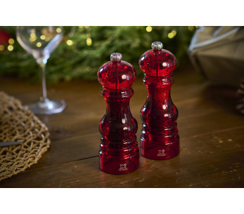 Caixa de oferta 2 moinhos Peugeot Podium em acrílico vermelho 18cm 2