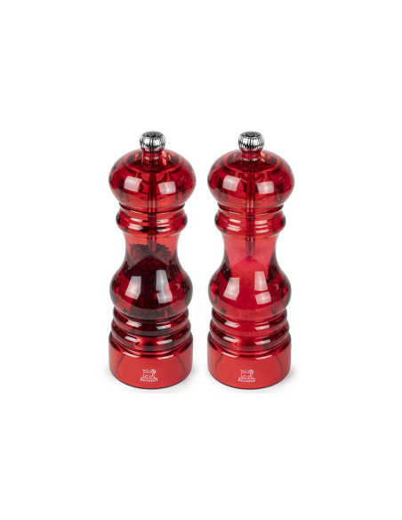 Presentförpackning 2 Peugeot Podiumkvarnar i röd akryl 18cm