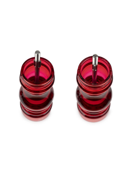 Geschenkverpakking 2 Peugeot Podium molens in rood acryl 18cm