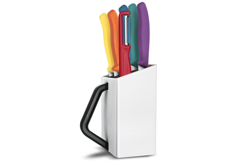 Victorinox SwissClassic 6-delig blok assorti 5 messen + 1 dunschiller