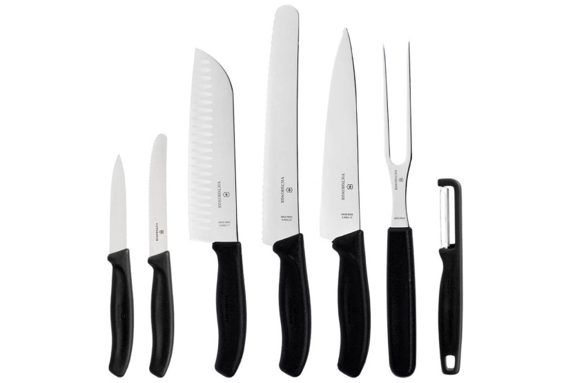 Victorinox SwissClassic 7-piece set 5 knives + 1 meat fork + 1 peeler