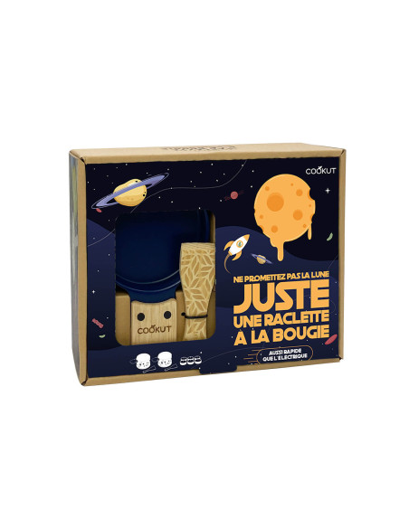 Set per raclette a candela Cookut Lumi per 2 foglie blu - Non promettere la luna