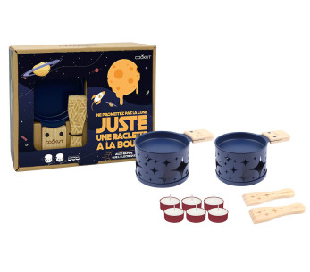 Cookut Lumi kynttilä raclette setti 2 siniselle lehdelle - Älä lupaa kuuta!