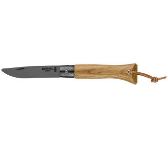 Cuchillo Opinel Neo6 7cm hoja Opiflex® recubrimiento negro mango roble