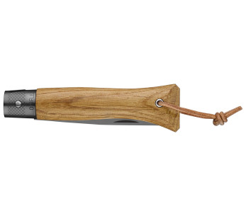 Cuchillo Opinel Neo6 7cm hoja Opiflex® recubrimiento negro mango roble 2
