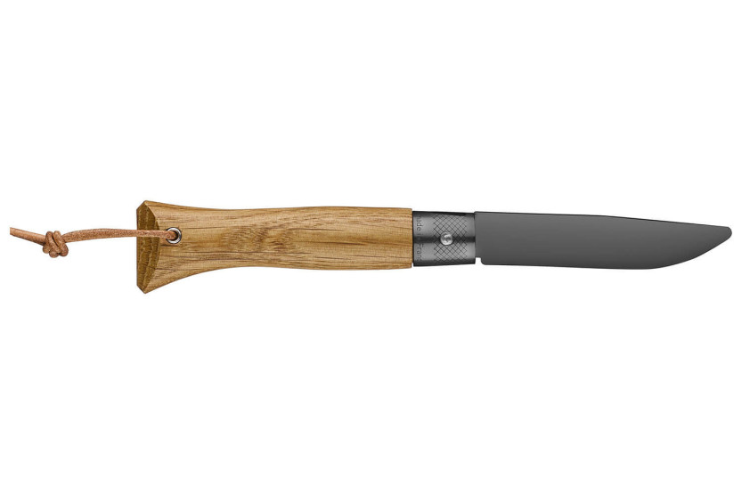 Opinel Neo6 kniv 7cm Opiflex® blad svart beläggning ekhandtag