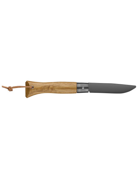 Opinel Neo6 kniv 7cm Opiflex® blad svart beläggning ekhandtag