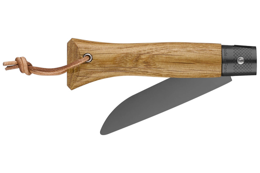 Opinel Neo6 kniv 7cm Opiflex® blad svart beläggning ekhandtag