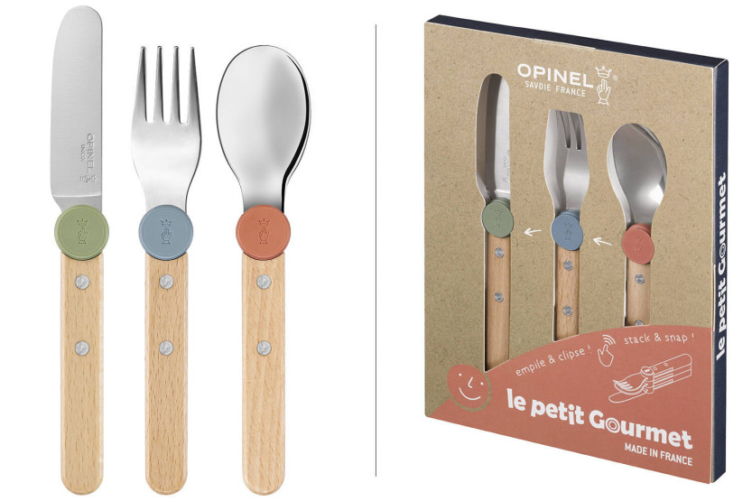 Juego de cubiertos infantiles Opinel Le Petit Gourmet en colores mezclados