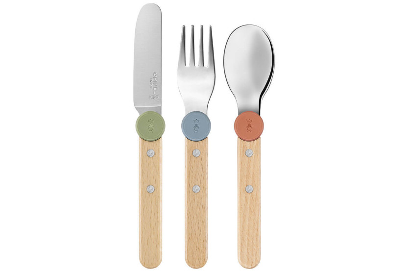 Conjunto de talheres para crianças Opinel Le Petit Gourmet em cores misturadas