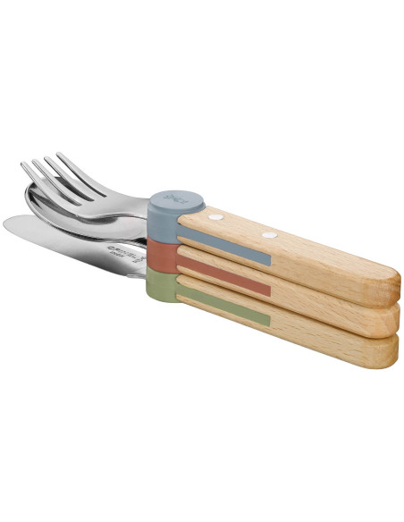 Conjunto de talheres para crianças Opinel Le Petit Gourmet em cores misturadas