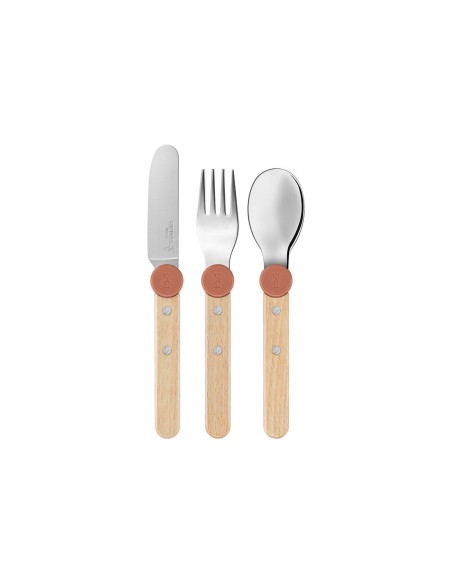 Opinel Le Petit Gourmet kinderbestekset, koraalkleurig