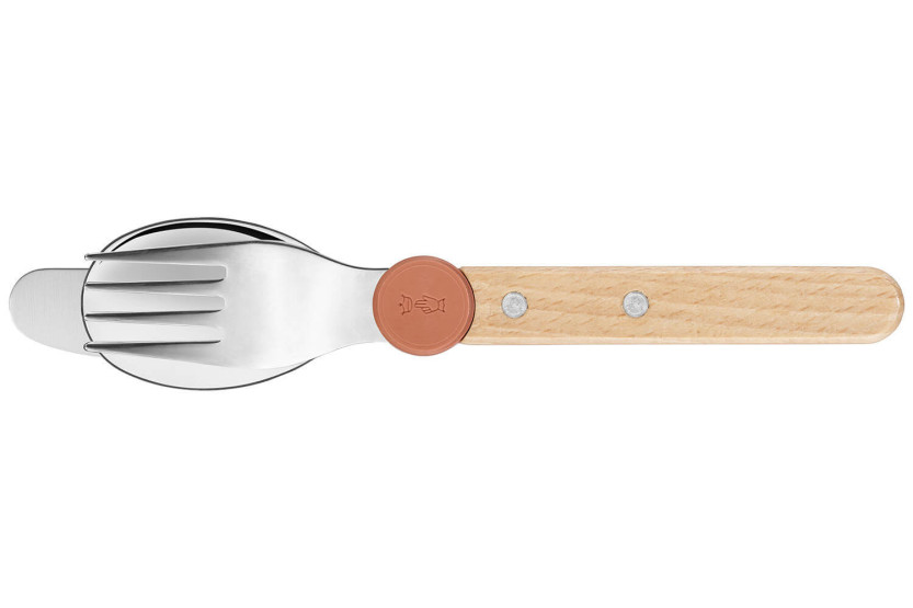 Conjunto de talheres para crianças Opinel Le Petit Gourmet, cor coral