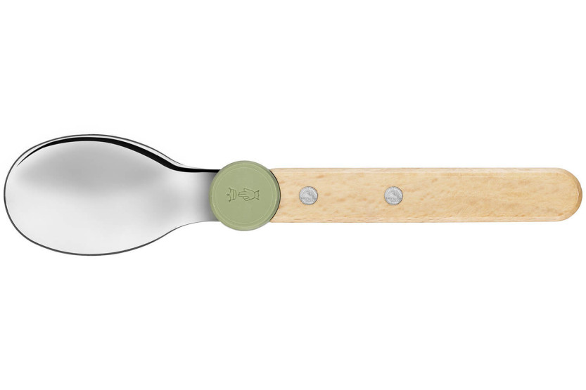 Opinel Le Petit Gourmet -lasten ruokailuvälinesarja oliivinvärinen
