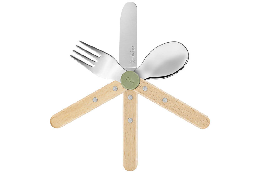 Opinel Le Petit Gourmet barnbestickset i oliv