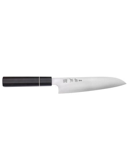 ZDP-189 Coltello santoku giapponese Sukenari 19,5 cm con manico in ebano San Maï