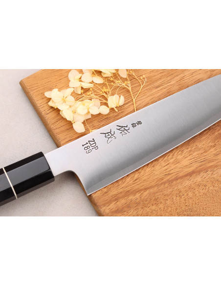 19,5 cm Sukenari ZDP-189 San Maï japansk santokukniv med ibenholtskaft