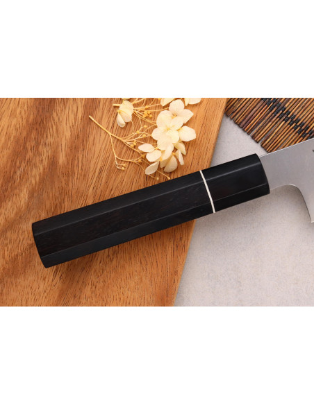 19.5cm Sukenari ZDP-189 San Maï Cuchillo santoku japonés con mango de ébano