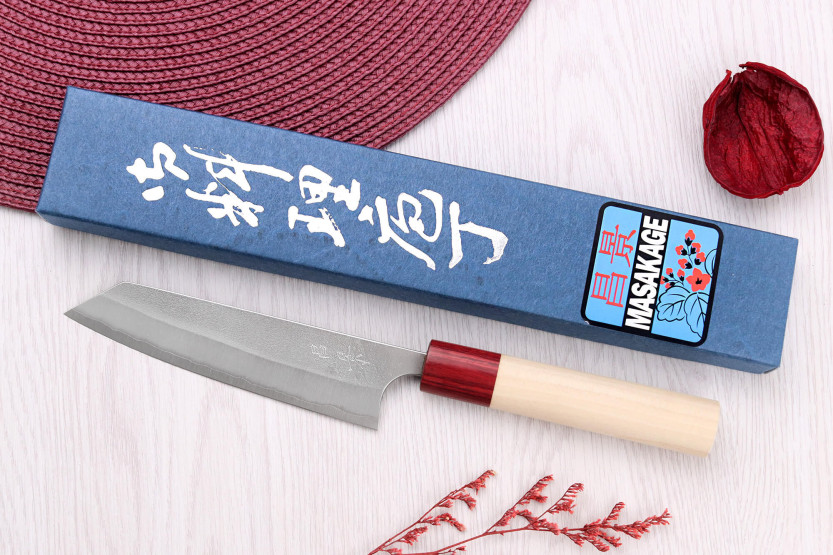 Faca ko-bunka Masakage Yuki Shirogami 2 13cm, feita à mão no Japão