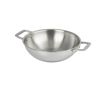 Cristel Castel'Pro 3-lags wok i 18/10 rustfritt stål med 2 faste håndtak