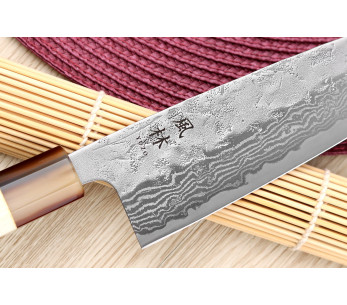 Faca japonesa santoku Yuzo Haruto Damascus 16,5 cm 2