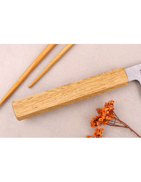 Bunka-Messer 14cm japanisch handgefertigt Sakai Kikumori TS10 aus Eiche