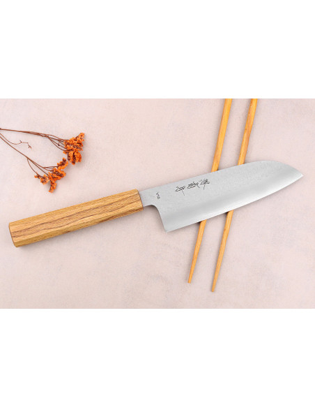 Sakai Kikumori TS10 16,5 cm japansk santokukniv i egetræ